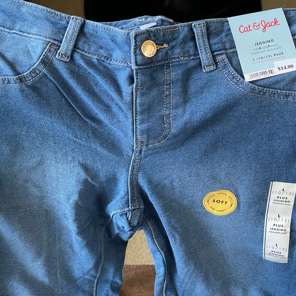 Cat & Jack Blue Kids' Jeggings Girls Plus Size - Picture 2 of 4
